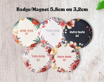 Personalized badges/magnets with text, personalized pins, ideal for weddings, meetings, seminars, birthday gifts