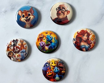 Magnets/Pins inspired by Disney Pixar