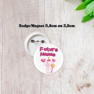 Personalized Badge/Magnet Future Grandma, Personalized Pins, Pregnancy Announcement, Baby Shower, Gender Reveal