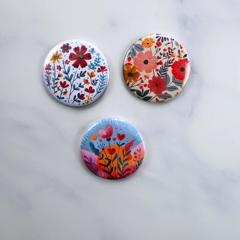 Lot de 3 magnets pour frigo 5,8 cm , idée cadeaux d'anniversaires image 1