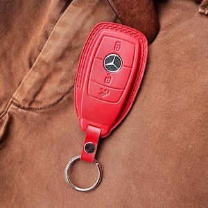 Mercedes E-S-G Series AMG Nappa Leather Key Fob Case Smart Key Cover Protector, Personalized Handm Keychain Holder ürününün kopyası