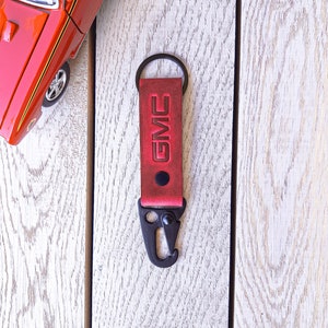 Handmade Leather HK Clip Keychain, Personalized Leather Key Accessories Lanyard, Millitary Tactical Keychain