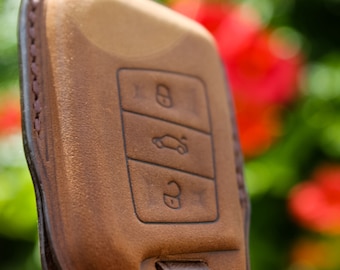 Skoda Superb Octavia Karoq Kodiaq Porta-chaves de couro, protetor de capa de chaveiro, chaveiro de couro feito à mão personalizado