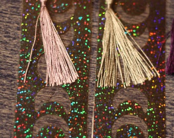 Holographic Moon Bookmark with Tassel