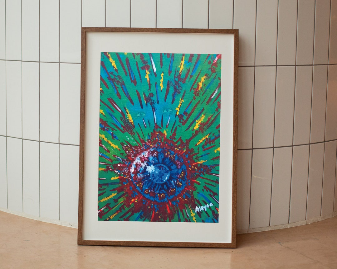 Magic Eye Poster Eye Art Print Eye Wall Art Retro Poster Etsy