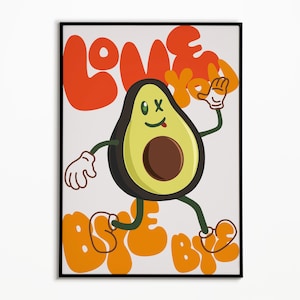 Avocado Character Print: Modern Kitchen Decor (Digital Print)