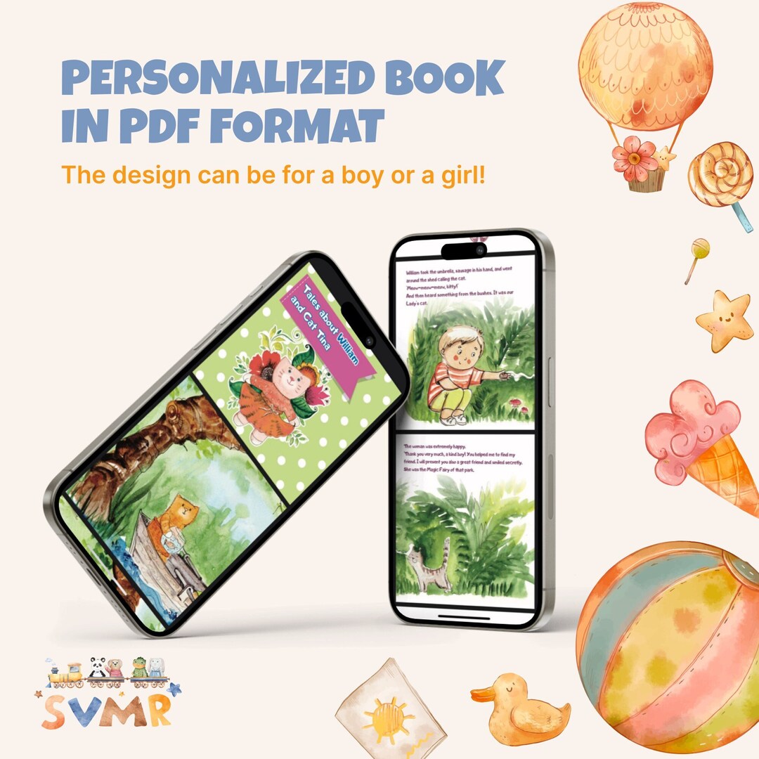 Personalized Printable Child Book, Digital Product, Education Book for