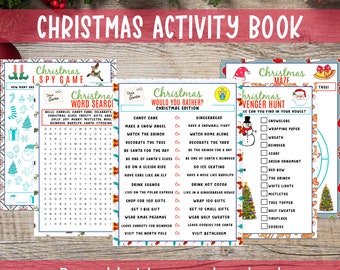 Christmas Activity Book | Family Christmas Games | Christmas Printable | Printable Activity Book| Family Games| Holiday Party Games Download