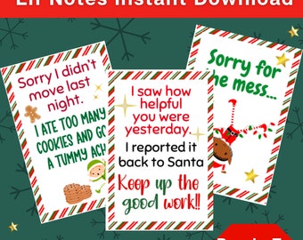 Elf Notes Printable Christmas Digital Instant Download message from elf 2x3 Small Size Note from Elves Quick Ideas elf stationary