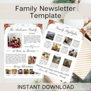 Year in Review Template | Year in Review Christmas Card | Christmas Year in Review | Printable Year in Review | Year in Review Card