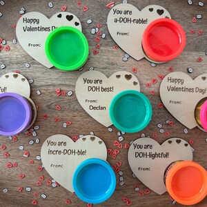 Gift Set Valentines Day Party Favors, Valentines Day Cards, Personalized Valentines Day, Playdoh Favors, School Favors, Classroom Gift
