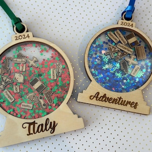 Personalized Travel Adventures Ornament, 4D Custom Shaker Ornament, Travel Christmas Ornament, Ornament Gift, Travel Decor, Travel Gift
