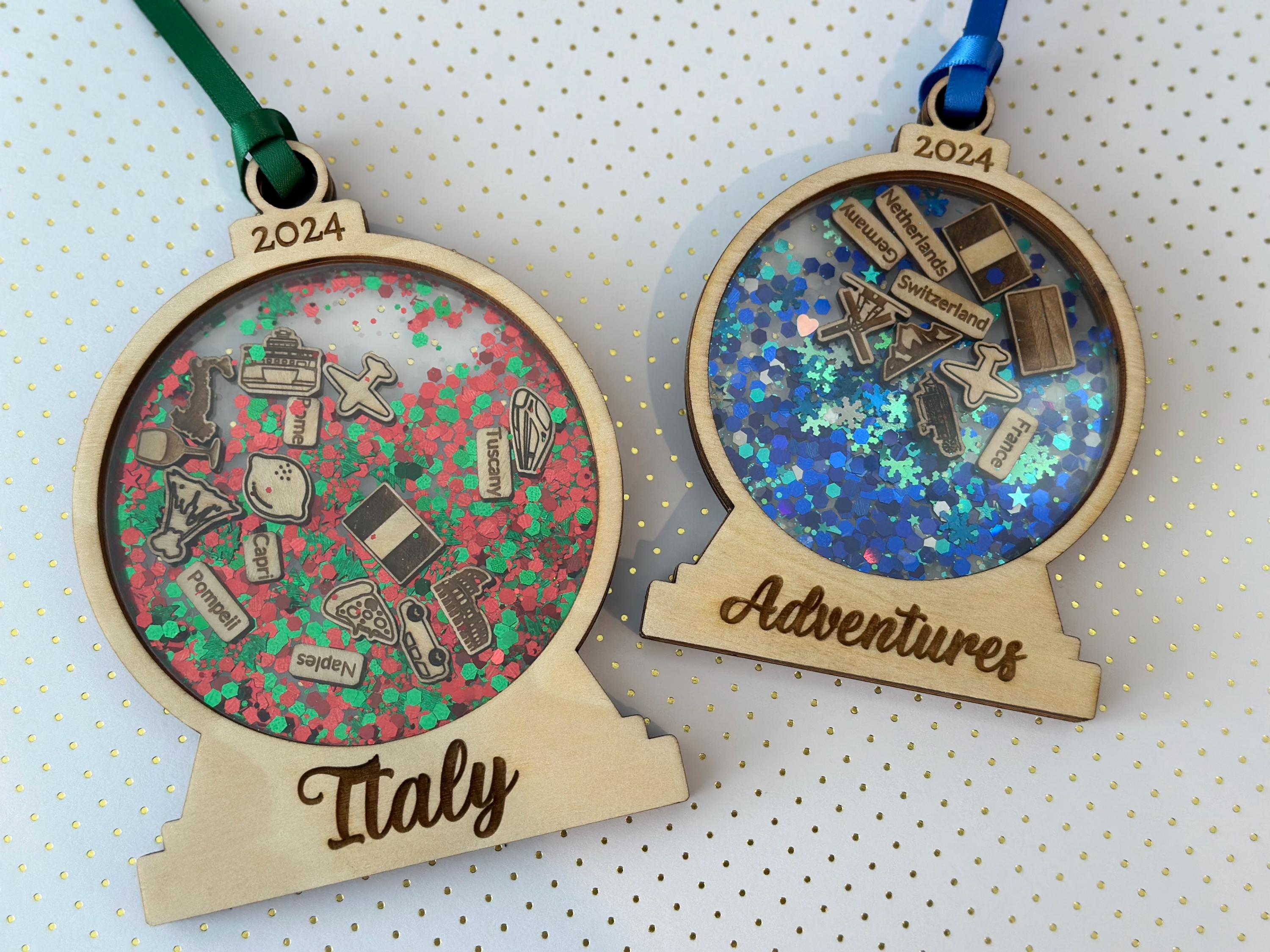 Personalized Travel Adventures Ornament, 4D Custom Shaker Ornament, Travel Christmas Ornament, Ornament Gift, Travel Decor, Travel Gift