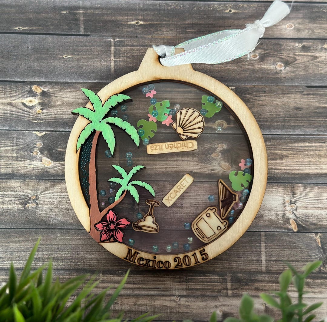 Family Tropical Beach Vacation Souvenir Christmas Ceramic Ornament | Zazzle