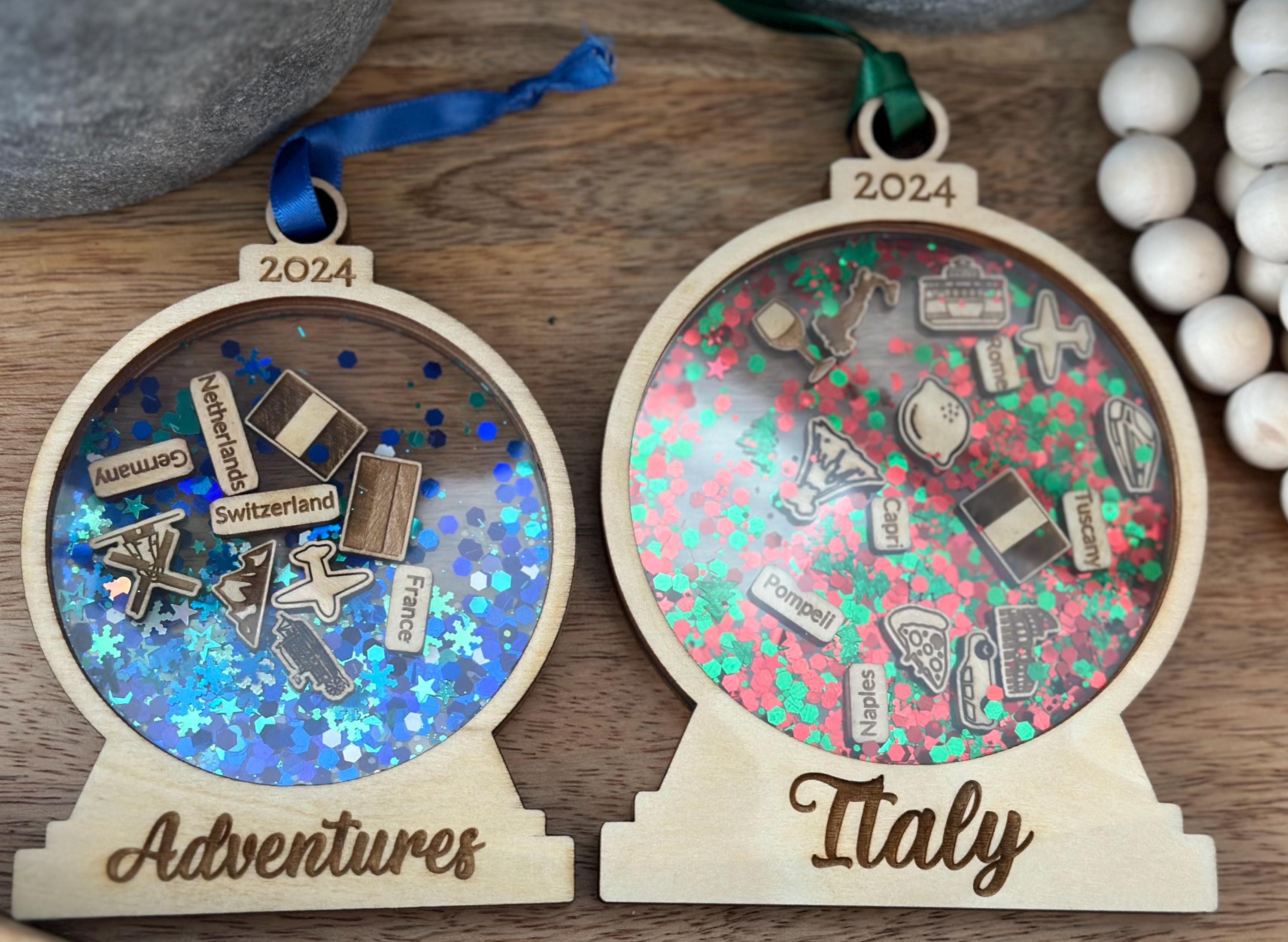 Personalized Travel Adventures Ornament, 4D Custom Shaker Ornament, Travel Christmas Ornament, Ornament Gift, Travel Decor, Travel Gift