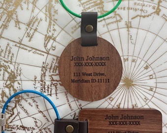 Wooden Luggage Tag, Personalized Luggage Tag, Travel Quote, Gift, Bag Tag, Travel Gift, Engraved Tag, Vacation Gift, Holiday Gift