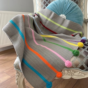 Couverture pour bébé au crochet, cadeau pour une maman enceinte, couverture au crochet arc-en-ciel, couverture afghane, couverture en tricot, couverture pour bébé au crochet, cadeau pour nouveau-né