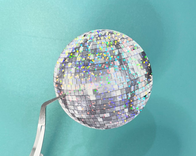 Glitter Disco Ball, Mirror Ball Vinyl Sticker, 2.5 inch