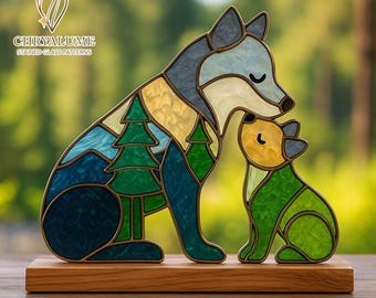 Forest Wolf Stained Glass Pattern: DIY Suncatcher (PDF Download)