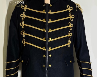 Napolian Style Renaissance Military Zipper Jacket for Men - Grey