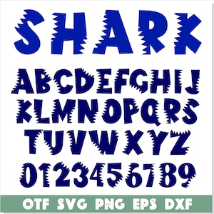 Shark Bite-typsnitt TTF, Shark-typsnitt svg, Shark-typsnitt png, Shark-bokstäver svg Cricut, Fisk-typsnitt, Shark Bite-typsnitt svg, Shark-tröja svg