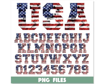 アメリカ国旗グランジ文字と数字フォント PNG ファイル | アメリカ国旗フォント png 7 月 4 日 png アメリカ国旗昇華アメリカ国旗フォント文字 png