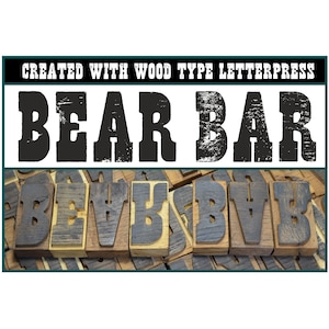 Bear Bar boekdruk lettertype | Versleten lettertype, Western Font ttf, Cowboy Font, Western Font, Rustiek Font, Old West Font, Wild West FontRodeo Font,