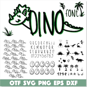 Dinosaur Font TTF SVG PNG | Dino Font Dinosaur svg Cricut, Dinosaur Font Bundle Dinosaur Birthday svg Dinosaur name svg Dinosaur letters svg