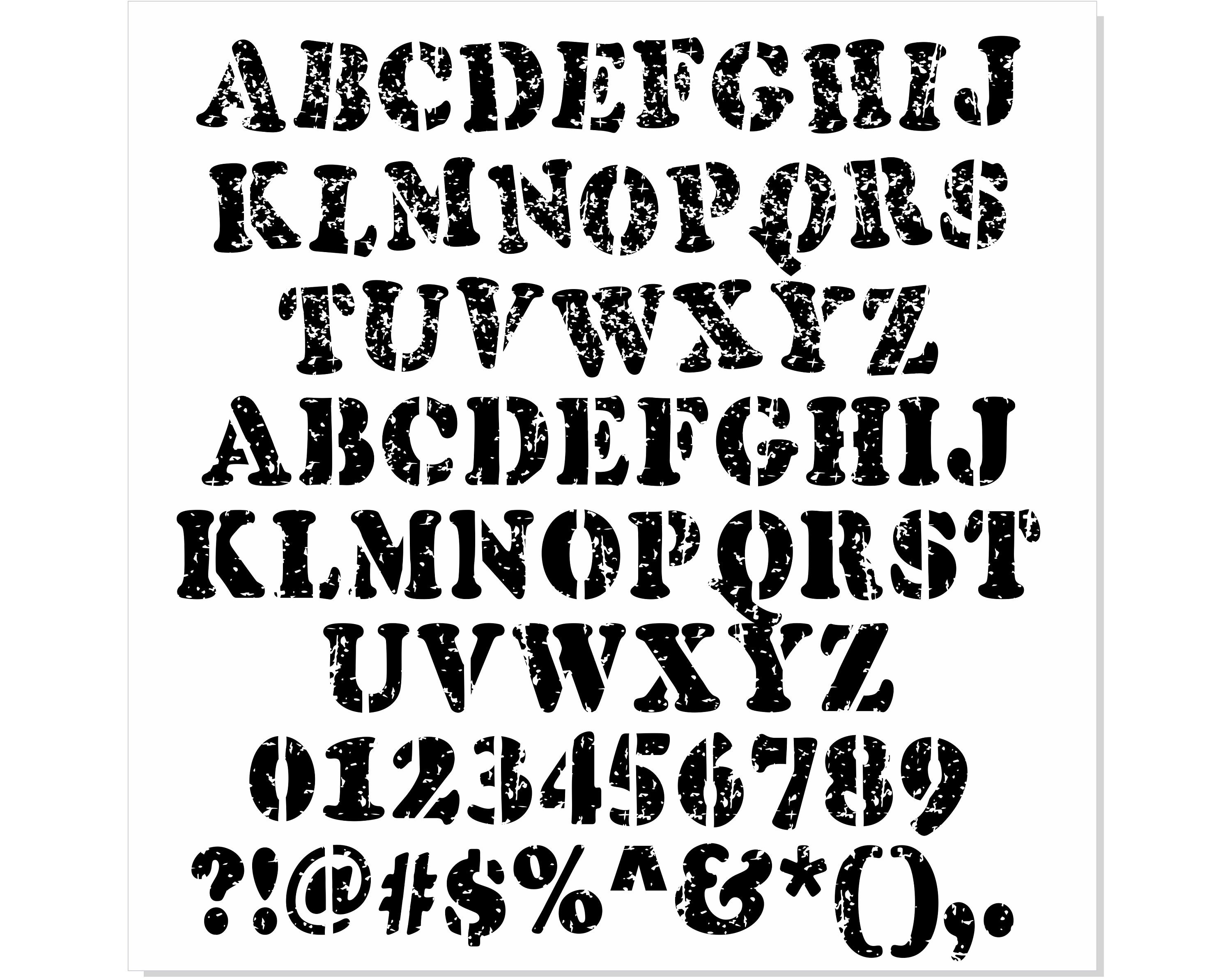 Stencil Distressed Font TTF, Stencil Letters SVG PNG, Army Font