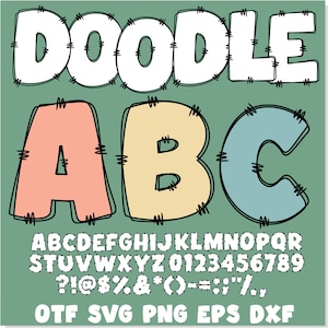 Doodle Schrift SVG TTF, Doodle Schrift Png, Doodle Buchstaben SVG, Doodle Alphabet SVG, Doodle Buchstaben Png, Doodle Alphabet Png, handgezeichnete Schrift