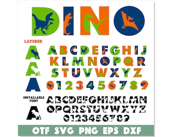 Carattere dinosauro SVG a strati, Carattere dinosauro PNG, Carattere dinosauro ttf, Lettere dinosauro SVG Nome dinosauro SVG Dinosauro SVG Compleanno dinosauro PNG