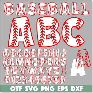 Fonte de beisebol com pontos TTF SVG PNG, fonte de esportes infantis, fonte de beisebol svg em camadas, fonte de beisebol ttf, fonte de beisebol png, letras de beisebol