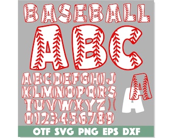 ステッチ付き野球フォント TTF SVG PNG、キッズスポーツフォント、レイヤード野球フォント svg、野球フォント ttf、野球フォント png、野球文字
