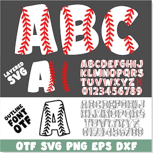 Baseball Schriftart mit Stichen TTF SVG PNG, Baseball Schriftart svg überlagert Cricut, Baseball Schriftart otf, Kinder Sport Schriftart Bubble Schriftart, Baseball Buchstaben