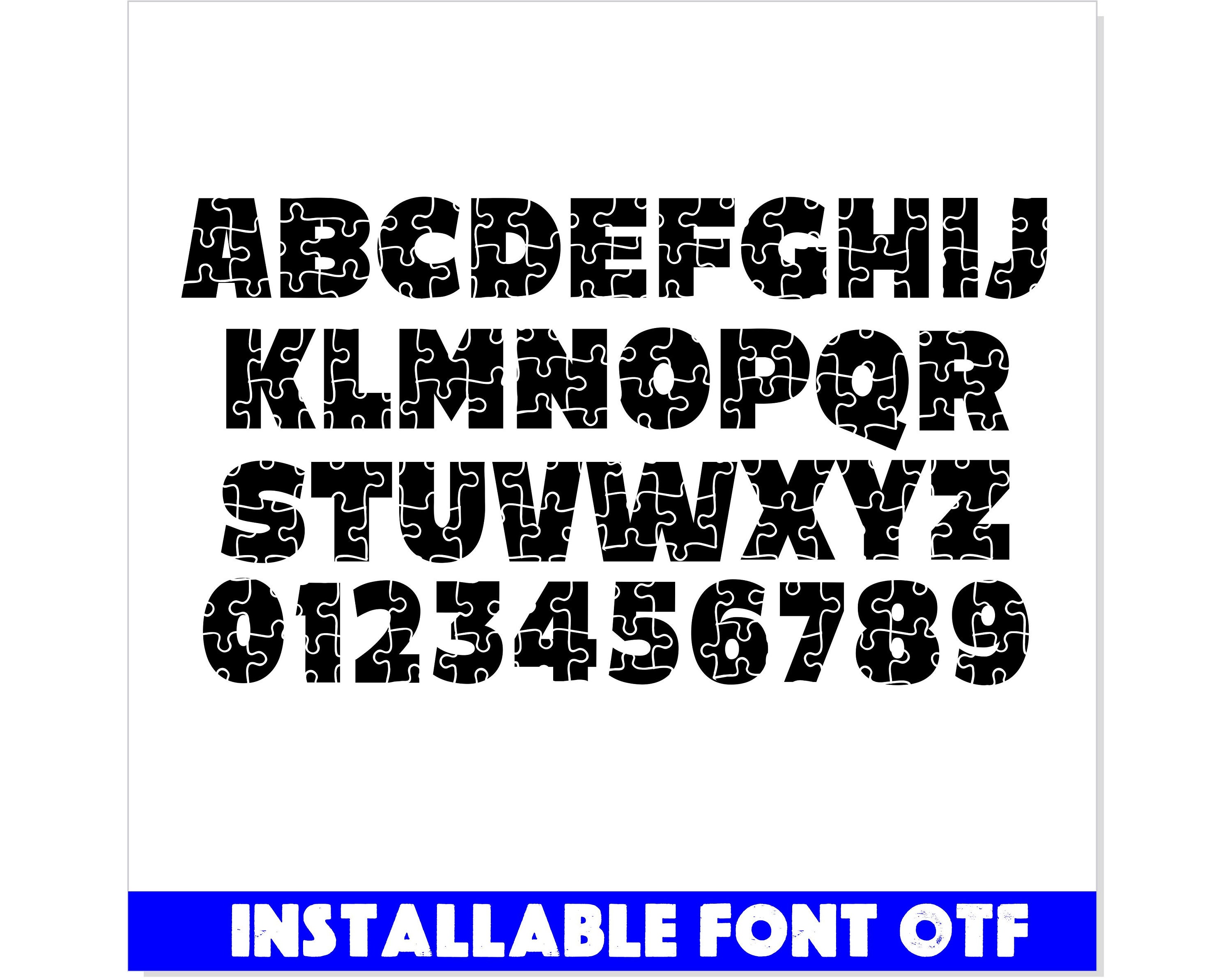 Puzzle Font SVG PNG, Puzzle Font OTF, Puzzle Letters Svg, Puzzle