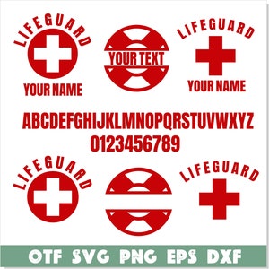 Lifeguard Emblem Personalized DIY svg png ttf Files | Lifeguard Emblems & Lifeguard Font | Lifeguard svg, Life Guard svg png, Red Cross svg
