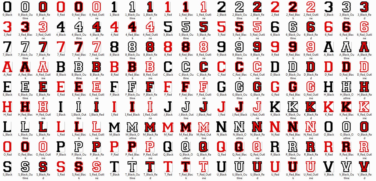 College Varsity Font TTF PNG SVG Black Red | College Letters T Shirts ...