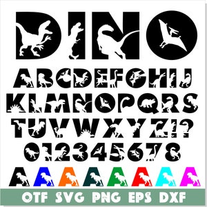 Dinosaur Font TTF, Dinosaur Font svg Cricut, Dinosaur svg, Lettres de dinosaure svg, Chemise d’anniversaire de dinosaure svg, Baby Font, Nom de dinosaure svg