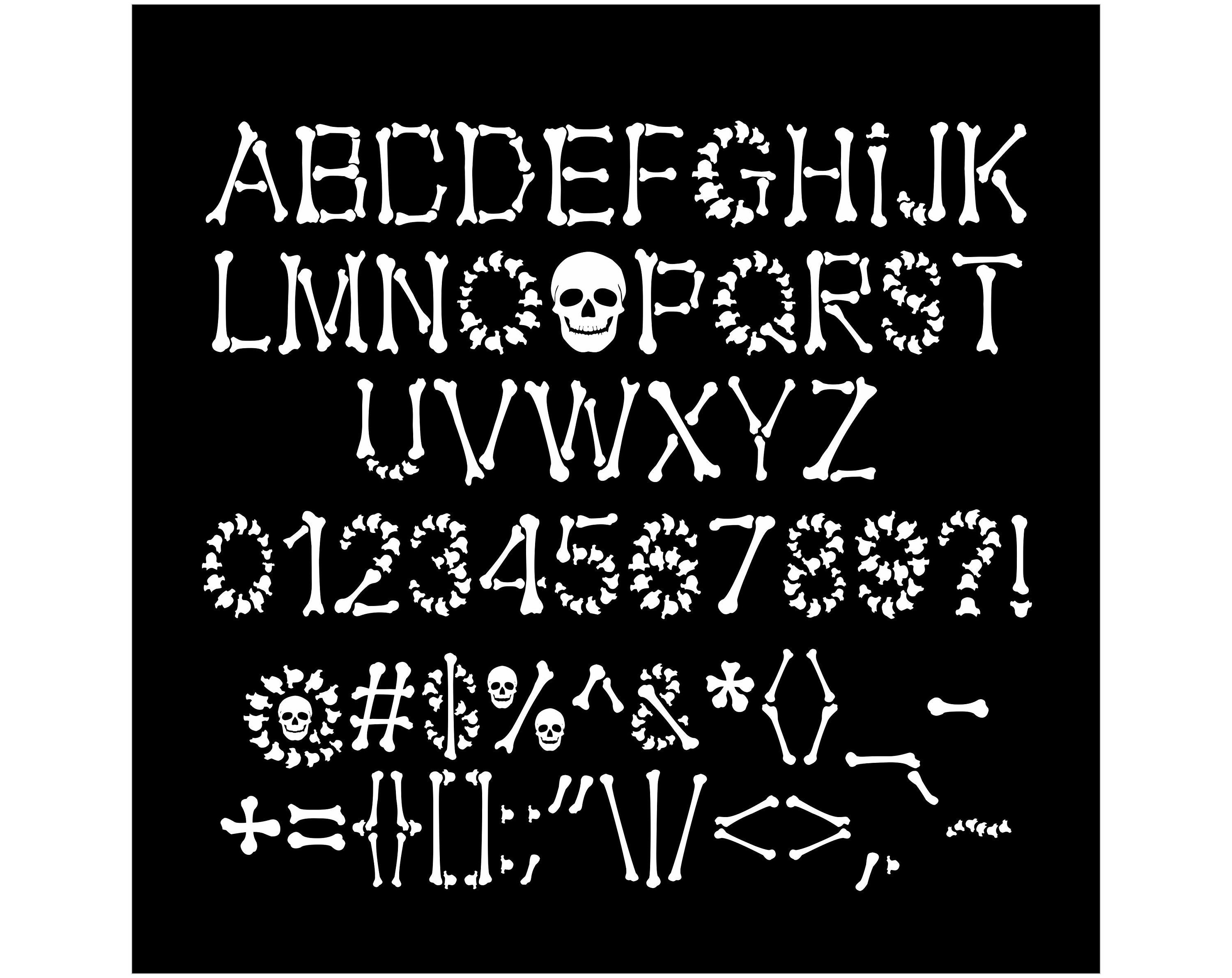 Bones Font Otf, Bones Font Svg Png, Halloween Font Svg, Pirate Font