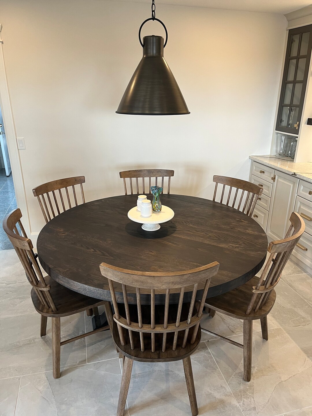 60” Round Social Oak Dining Table - Etsy UK