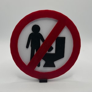Keine Flushing Cards oder Wipes Toilettenschild, kleines lustiges 3D-Schild mit Ständer, Wandbehang und Magnet, Straßenschild