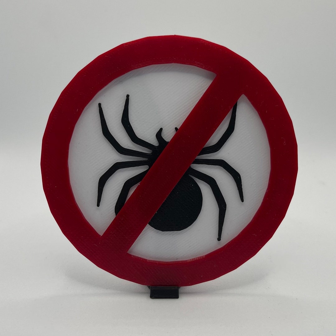 No Spiders Sign, Customisable Small 3D No Spiders Tarantulas Pet Animal ...