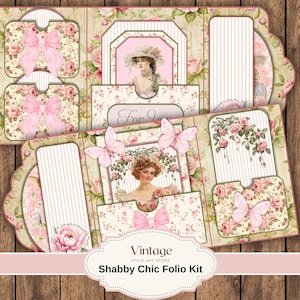 Roep elegantie op met onze shabby chic foliokit, handgemaakte ephemera, matbloemen foliokit, shabby chic kaartmaakmateriaal