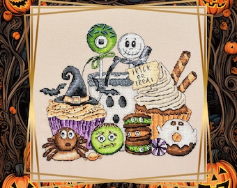 Sweet Halloween by Vihola Cross Stitch - PDF Instant Download Pattern - DIGITAL chart - Counted cross stitch