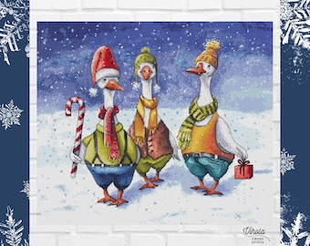 Santa Goose & Co by Vihola Cross Stitch - PDF Instant Download Pattern - DIGITAL chart - Counted cross stitch