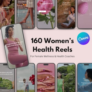 160 Women's Health Reels | PCOS, Nutrition, Menopause Templates