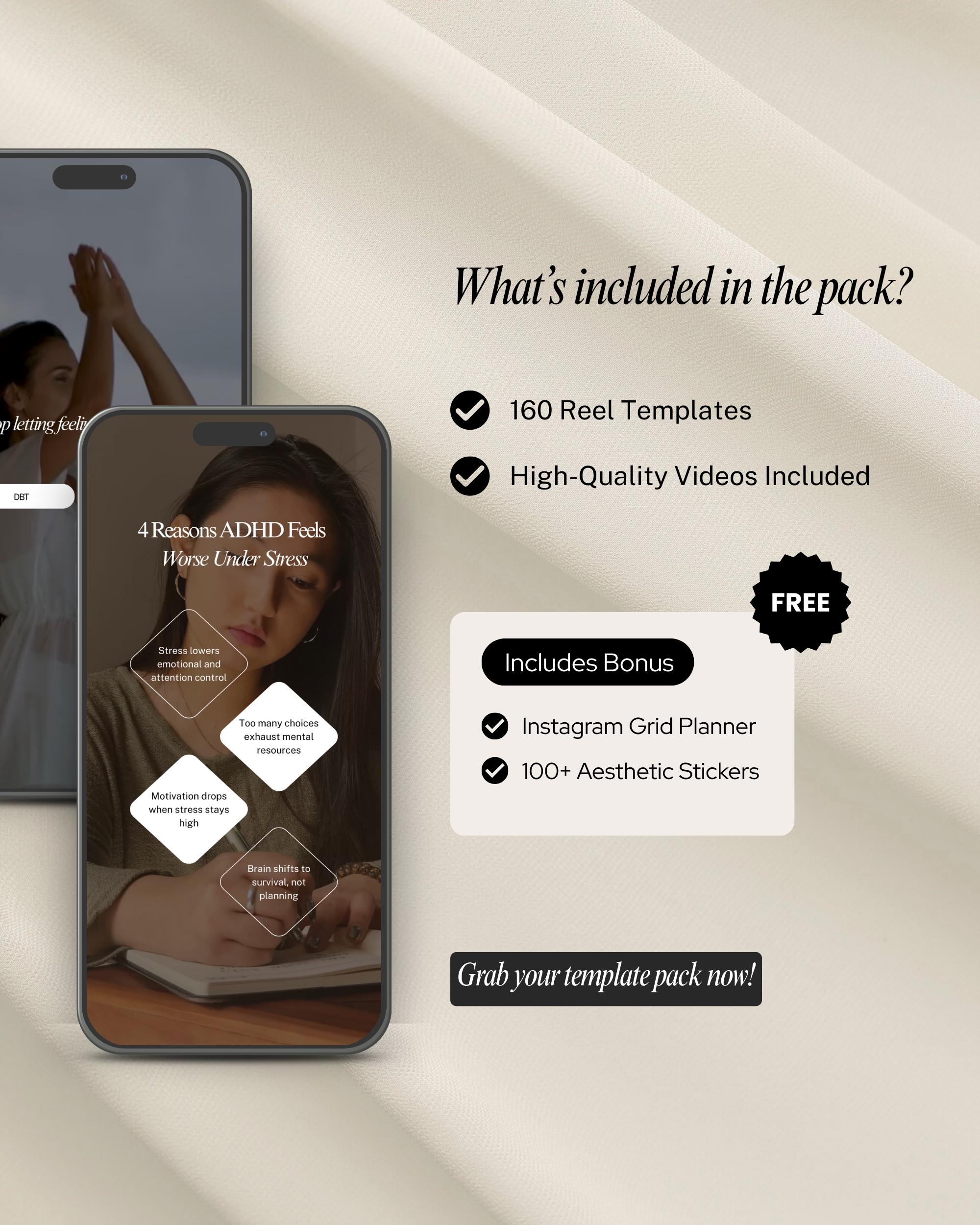 Therapist Instagram Reels Canva Bundle | Mental Health Video Templates ...