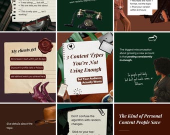Modern Instagram Canva Templates | Scrapbook Bundle for SMMs, Coaches, Small Businesses, and Creators