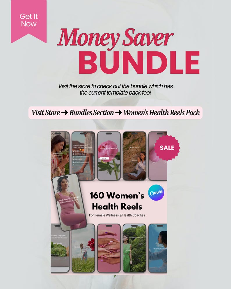 PCOS Instagram Reels: Women's Health Instagram Canva Templates (Digital Download) image 4