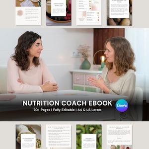 Plantilla de ebook de coach de nutrición: Guía para bajar de peso e imán de clientes potenciales (Canva, descarga digital)